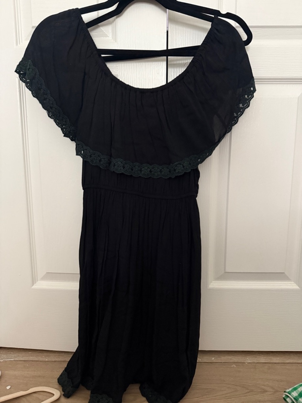 Moon River Black Off-Shoulder Mini Dress